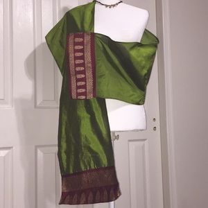 Indian Exotic Green Scarf or Sash
